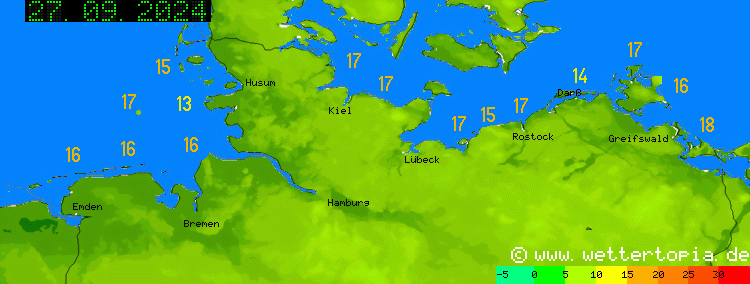 Wassertemperaturen für Mecklenburg-Vorpommern