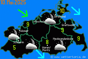 Wetterkarte kommende Nacht Mecklenburg-Vorpommern