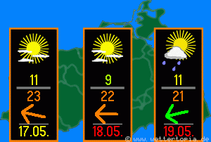 Wetterkarte 5. bis 7. Tag Mecklenburg-Vorpommern