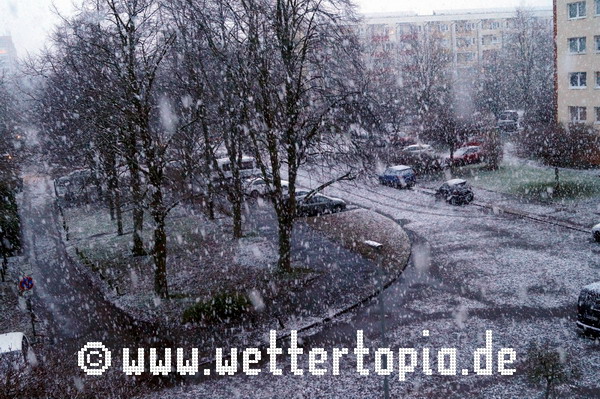 Schneefall in Rostock